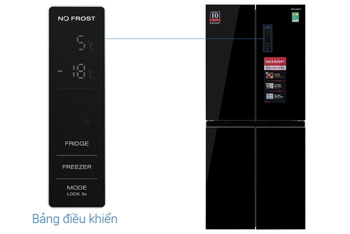 Tủ lạnh Sharp Inverter 362 lít Multi Door SJ-FX420VG-BK